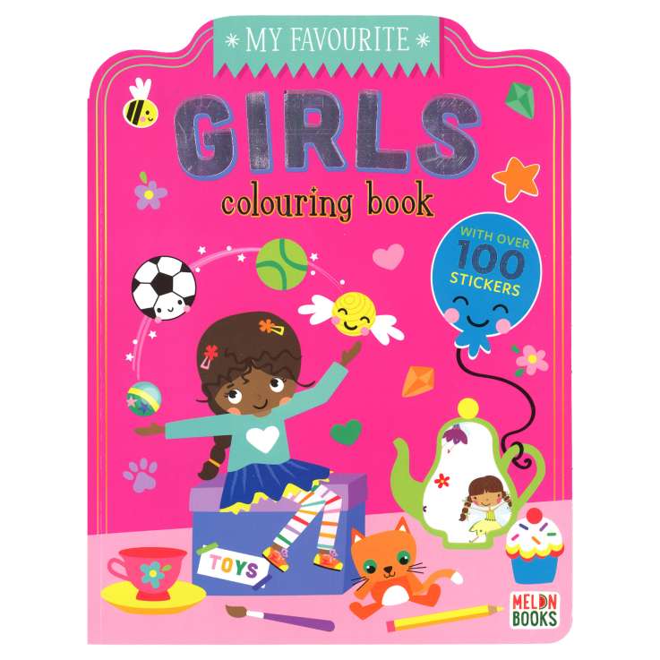 Colouring Book (72 Pages) + 100 Stickers - Girls