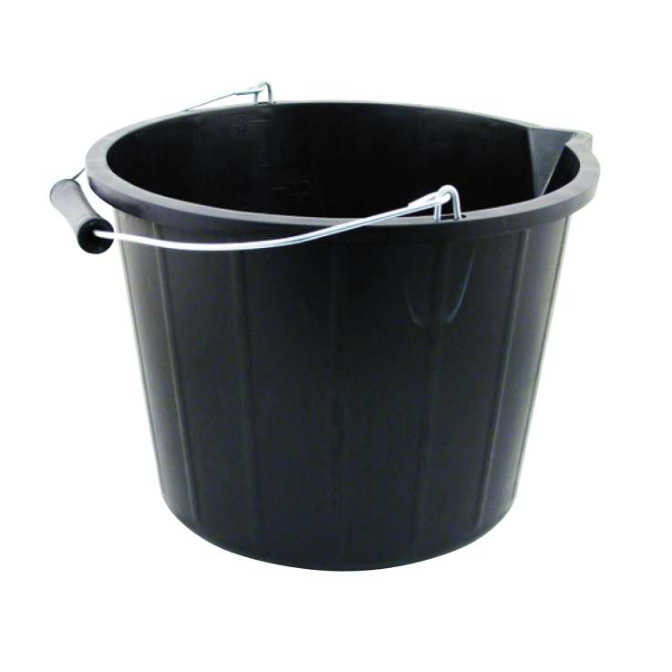 Heavy Duty Black Builder's Bucket (12L)