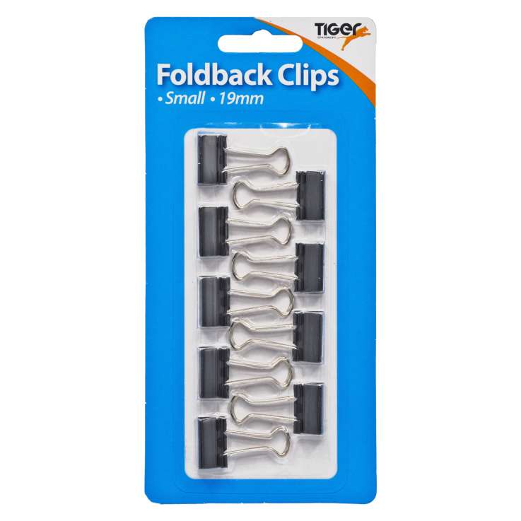 Tiger Foldback Clips (19mm) 9 Pack