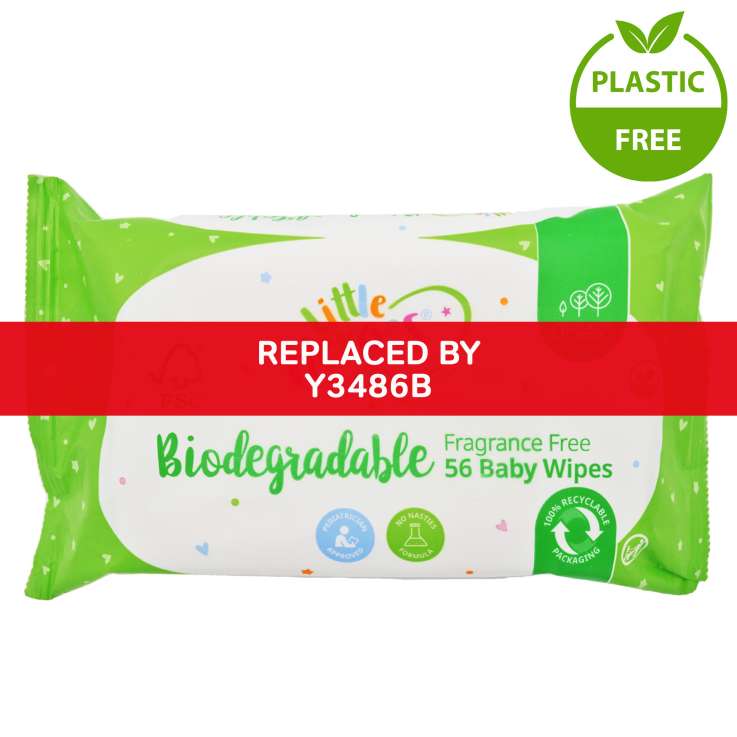Little Heroes Fragrance Free Baby Wipes (56 Pack) - Biodegradable