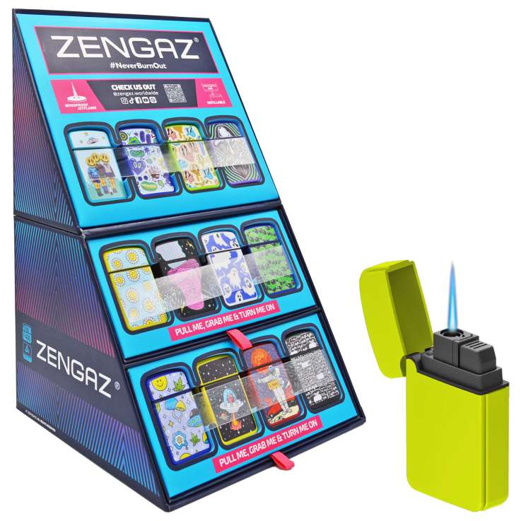 Zengaz Jet Lighters (Cube Display) - Assorted Designs