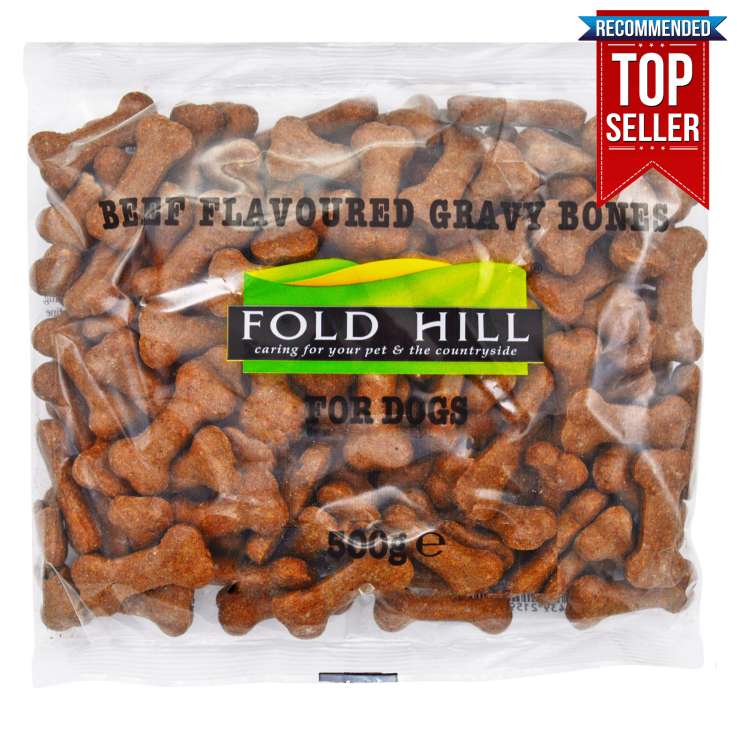 Fold Hill Beef Flavoured Gravy Bones Dog Treats (500g)