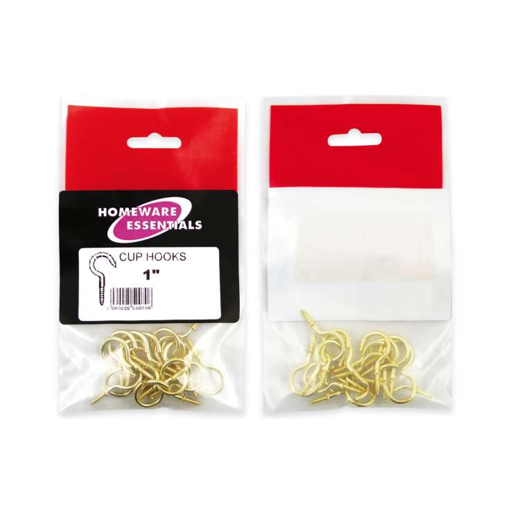 Homeware Essentials Cup Hooks 1"