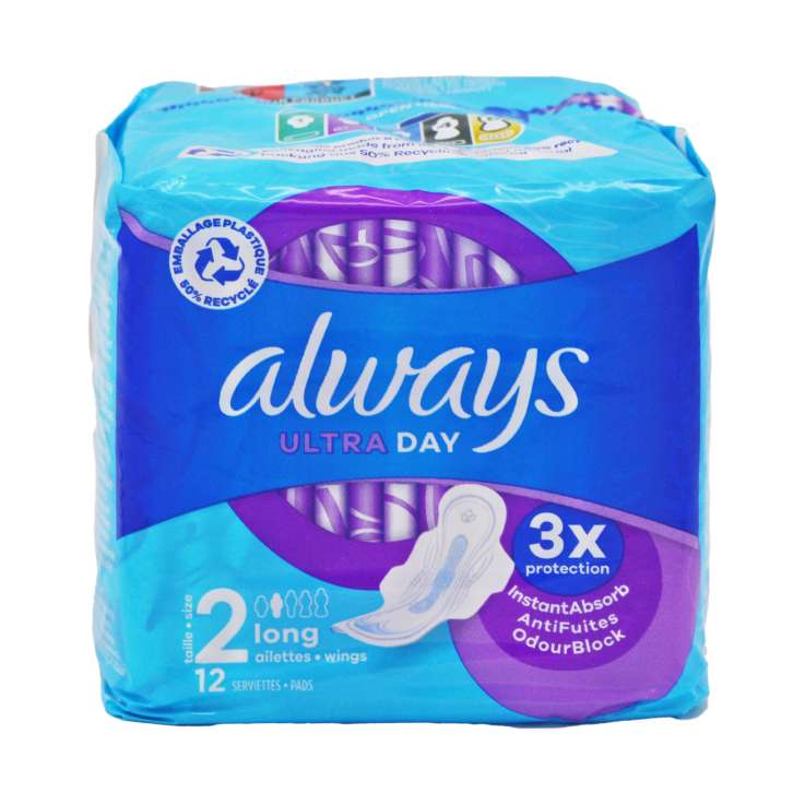 Always Ultra Day Long Sanitary Pads 12 Pack