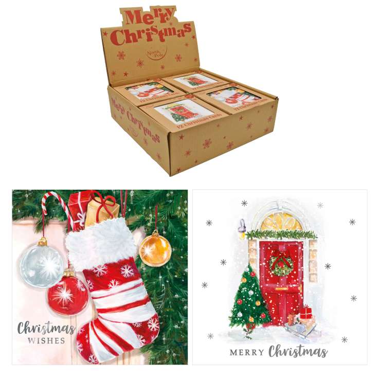 Boxed Christmas Cards 12 Pack - Kraft Home