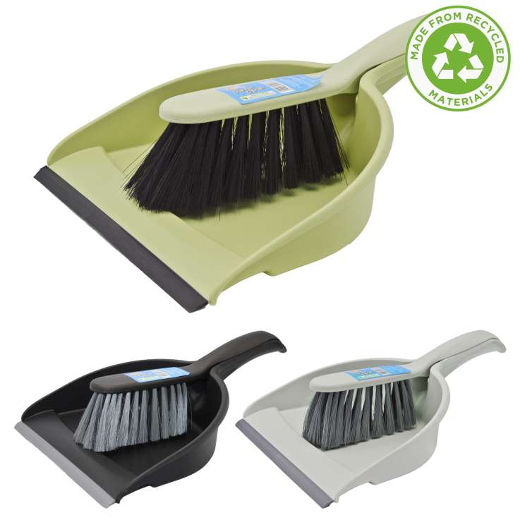 Homeware Essentials Dust Pan & Brush - Assorted Colours