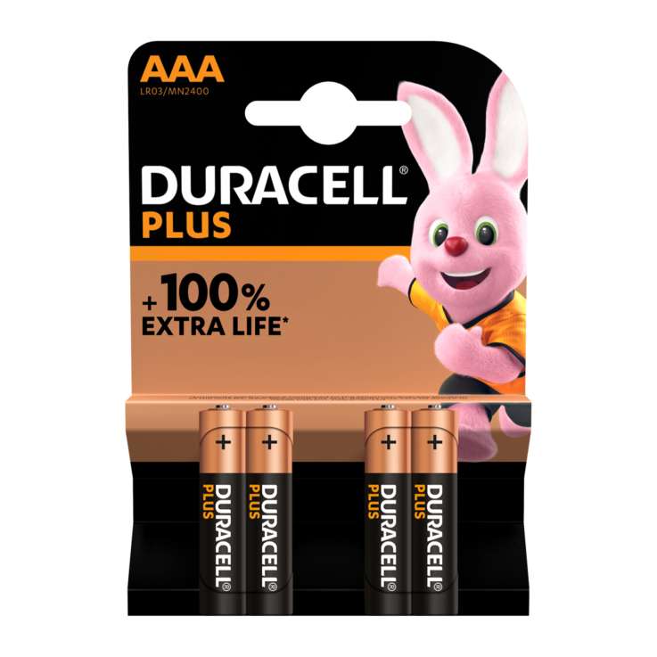 Duracell Plus Batteries 4 Pack - AAA