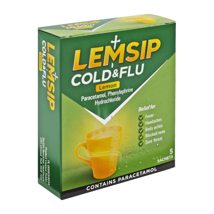 Lemsip Cold & Flu Sachets 5 Pack - Lemon