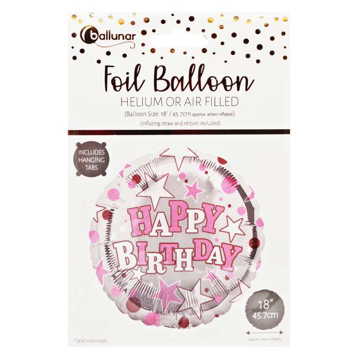 Foil Balloon (18") - Pink Happy Birthday