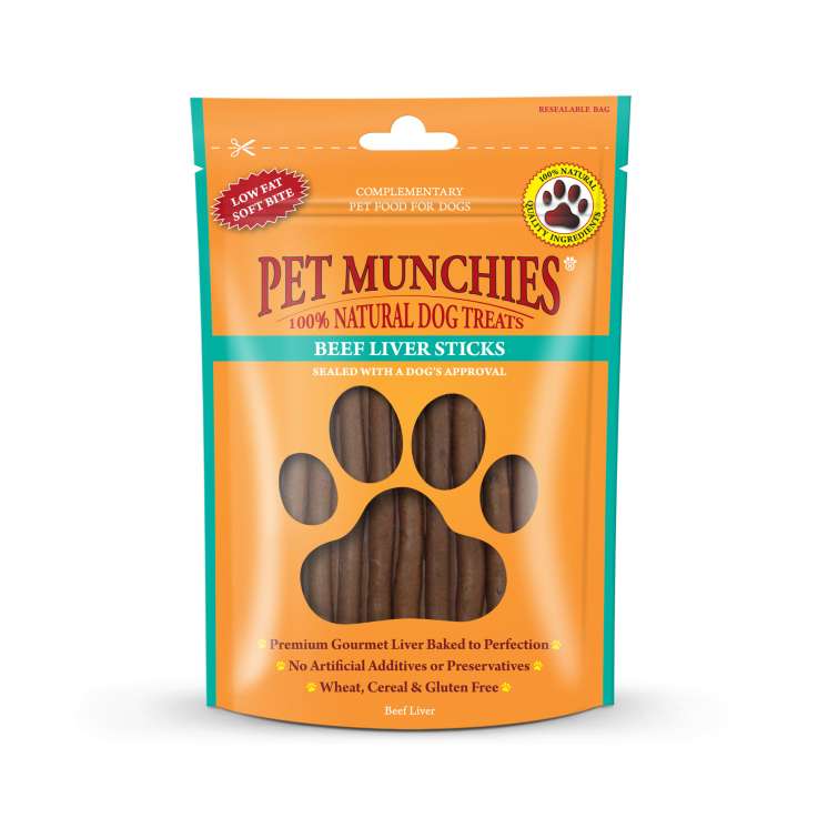 Pet Munchies Beef Liver Sticks 90g (In Display Box)