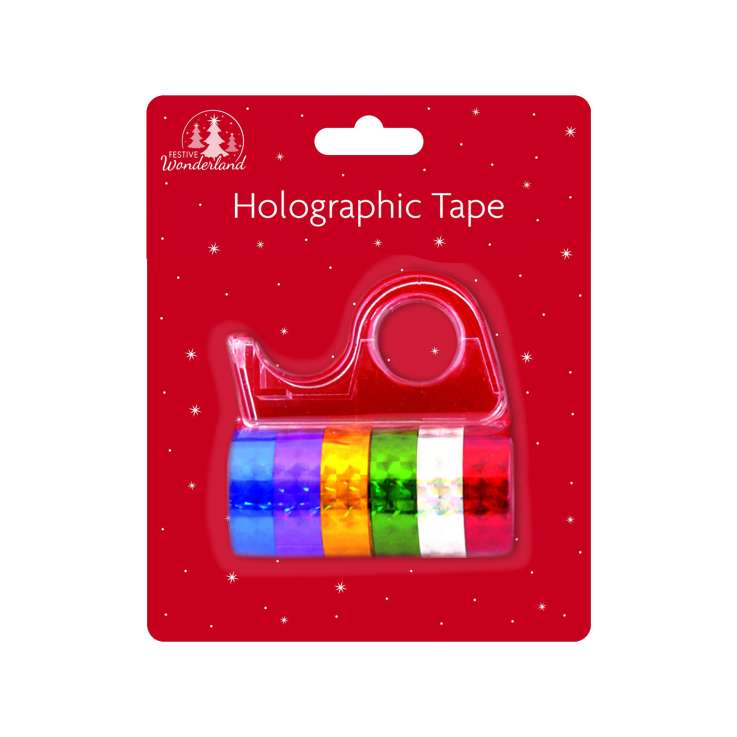 Holographic Tape 6 Pack with Dispenser