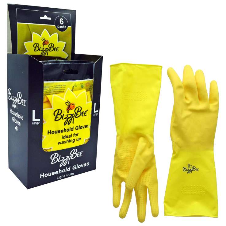 BizzyBee Household Rubber Gloves - Large