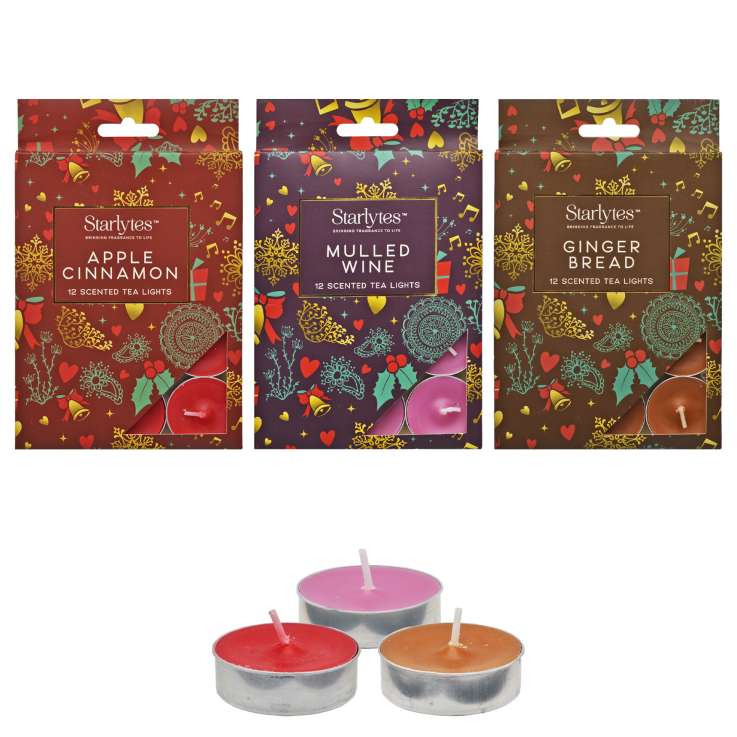 Starlytes Festive Tealights 12 Pack - Assorted Scents
