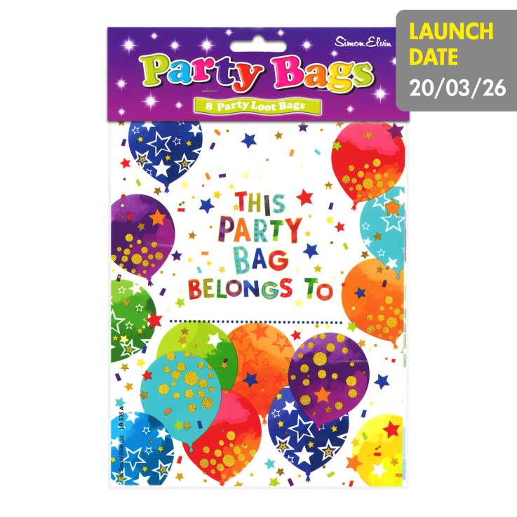 Party Loot Bags 8 Pack - Balloons