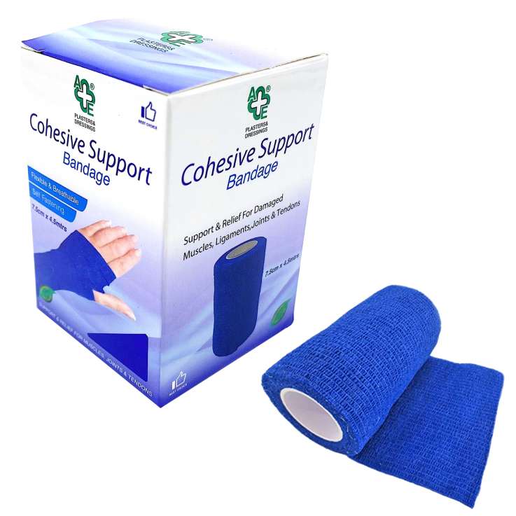 A&E Cohesive Support Bandage (7.5cm x 4.5M) - Blue