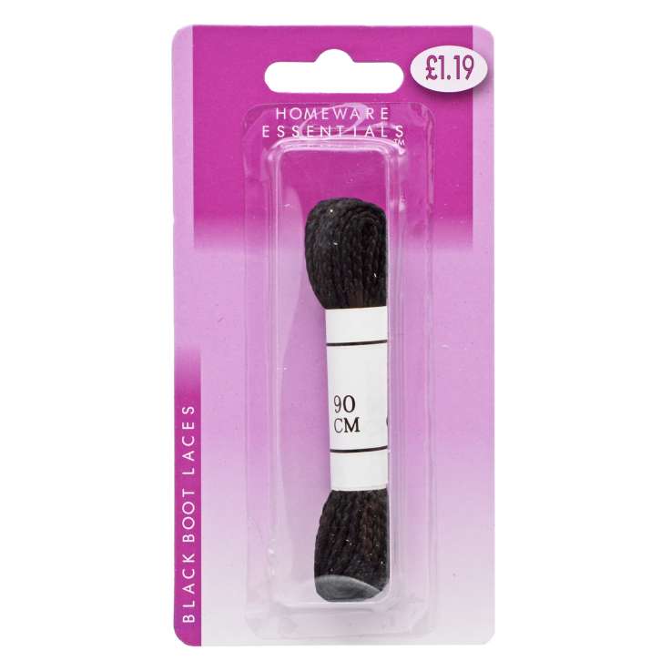 Homeware Essentials Black Boot Lace 90cm (HE03)