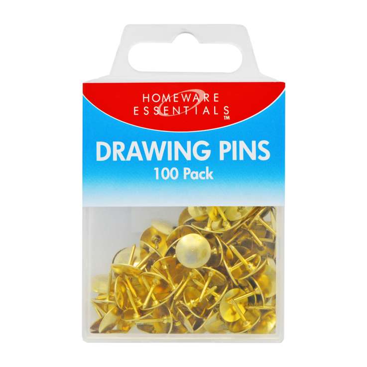 Homeware Essentials Drawing Pins 100 Pack