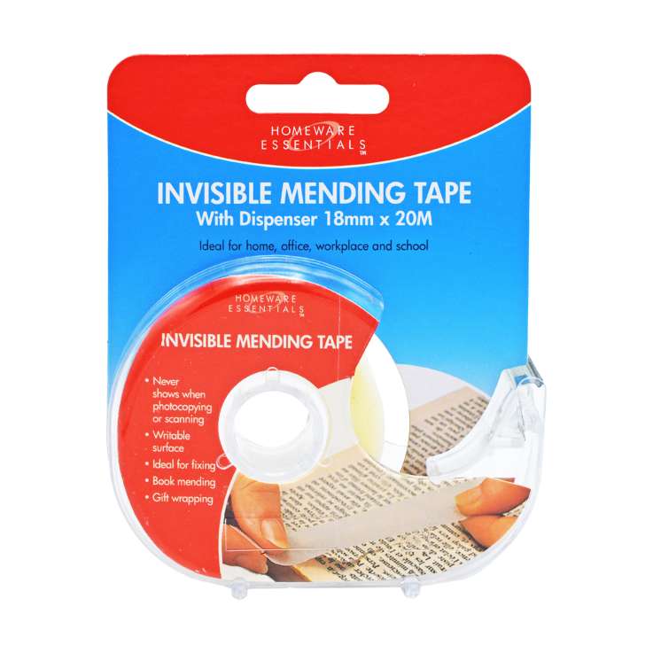 Homeware Essentials Invisible Mending Tape With Dispenser (18mm x 20M)