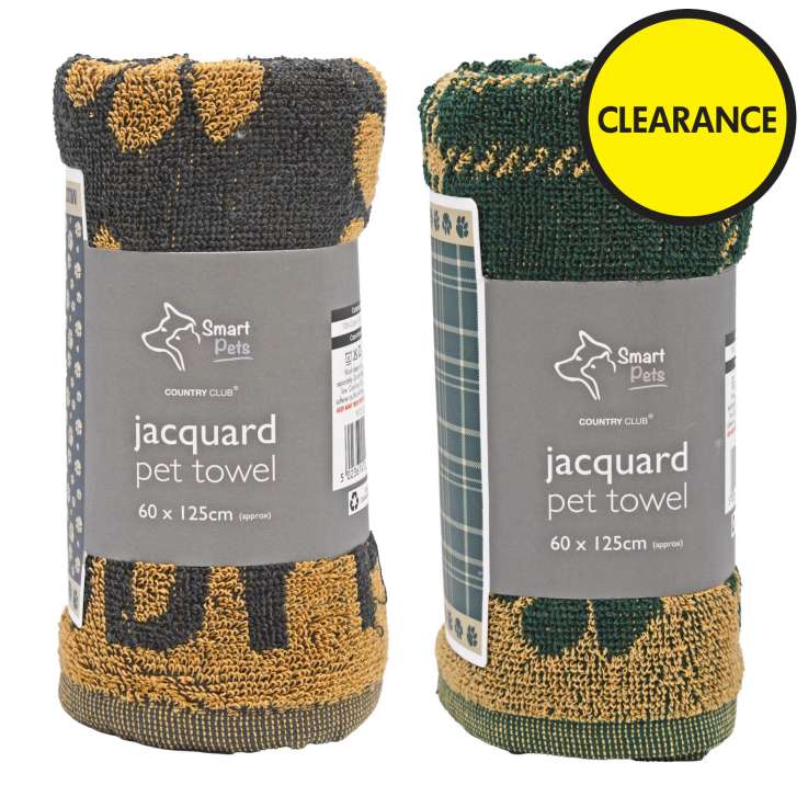 Country Club Jacquard Pet Towel (60cm x 125cm) - Assorted Designs