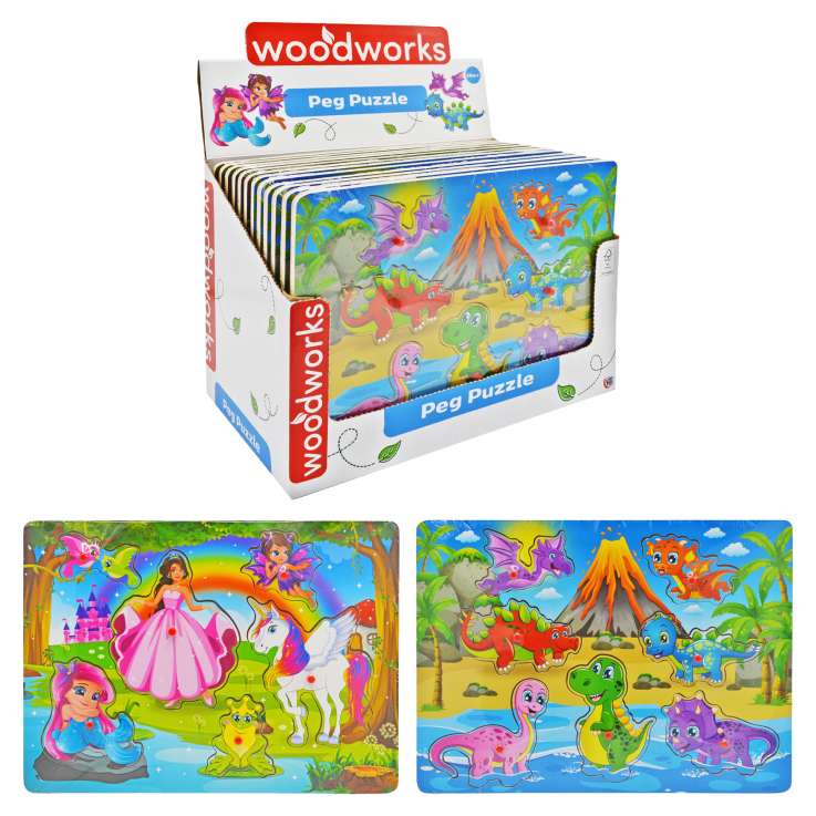 Woodworks Wooden Peg Puzzles - Assorted Designs