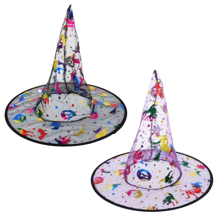 Halloween Children’s Multicoloured Witch’s Hat - Assorted