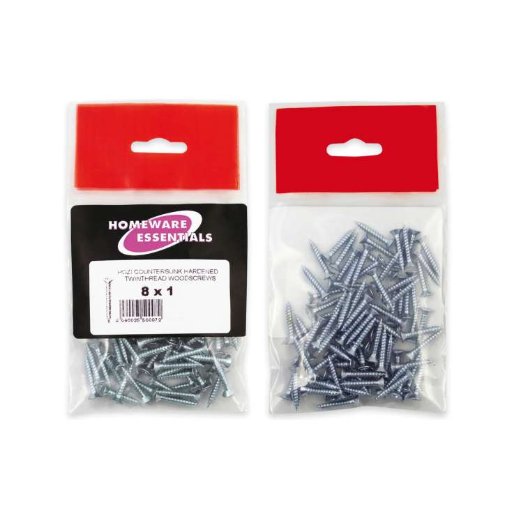 Homeware Essentials Pozi Countersunk Twinthread Wood Screws (8mm x 1'')