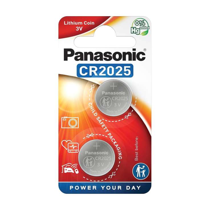 Panasonic CR2025 3V Batteries 2 Pack