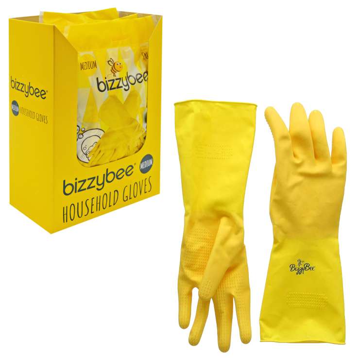 BizzyBee Household Rubber Gloves - Medium