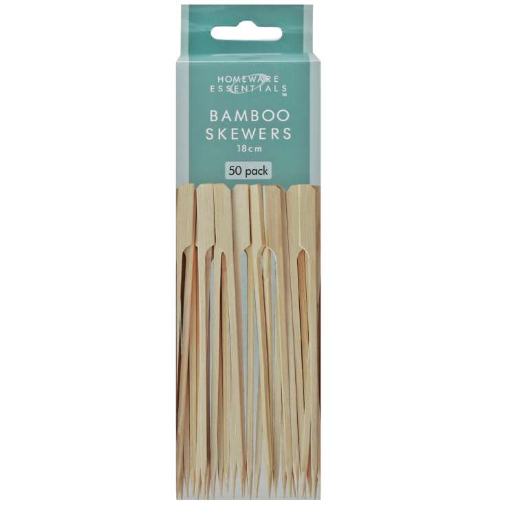 Homeware Essentials Paddle Bamboo Skewers 50 Pack