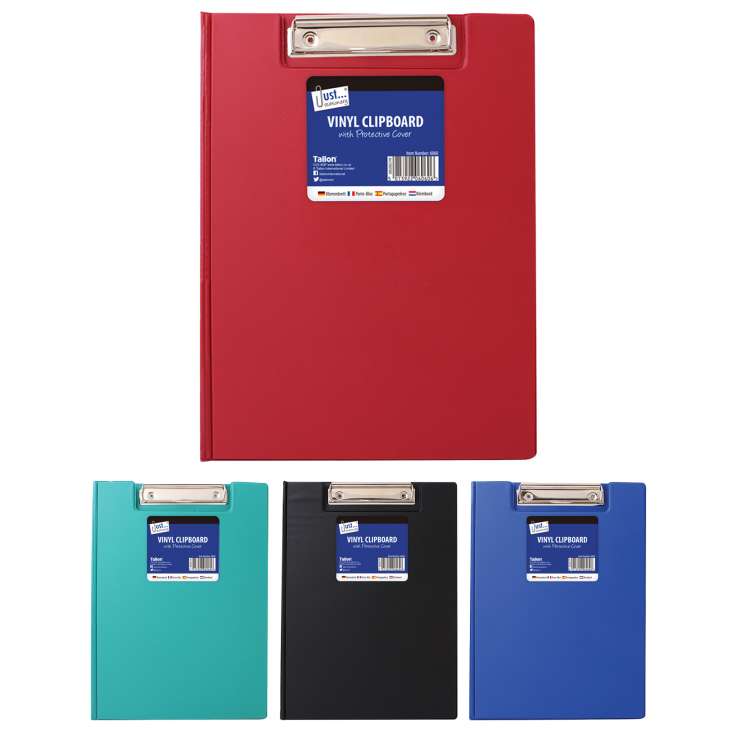 A4 Vinyl Clipboard - Assorted Colours