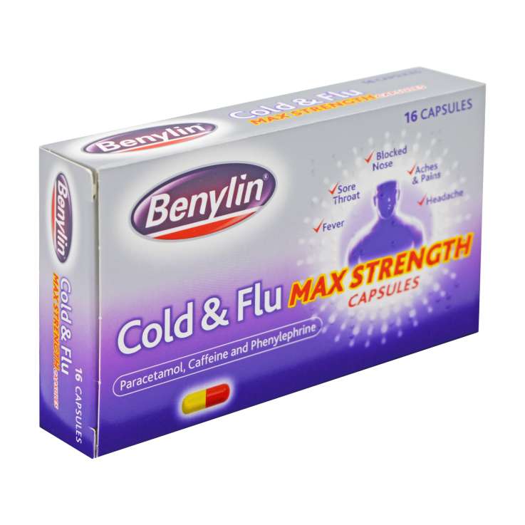 Benylin Cold & Flu Max Strength Capsules 16 Pack
