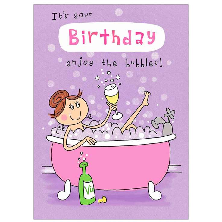 Garlanna Greeting Cards (Code 50) - Humour Bubble Bath