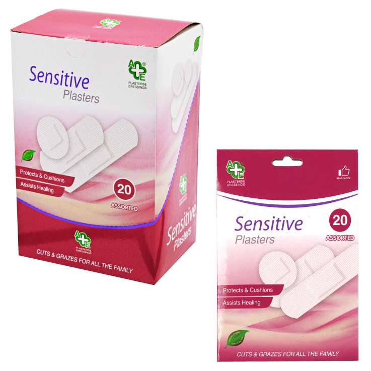 A&E Sensitive Plasters 20 Pack