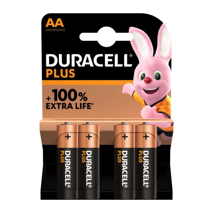 Duracell Plus Batteries 4 Pack - AA