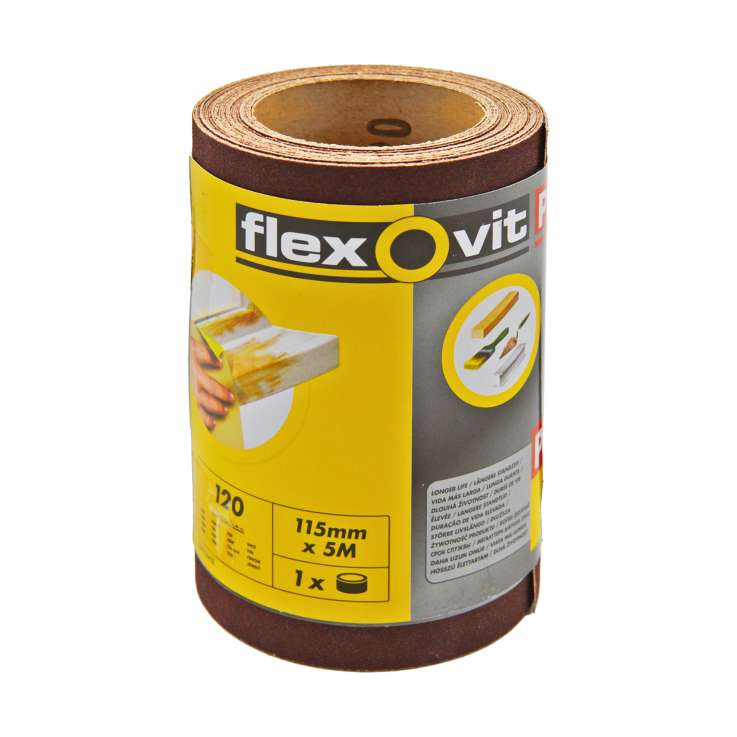 Flexovit Pro Sandpaper Roll (115mm x 5M) - 120 Grit