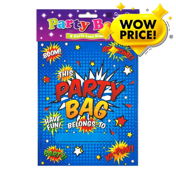 Party Loot Bags 8 Pack - Blue