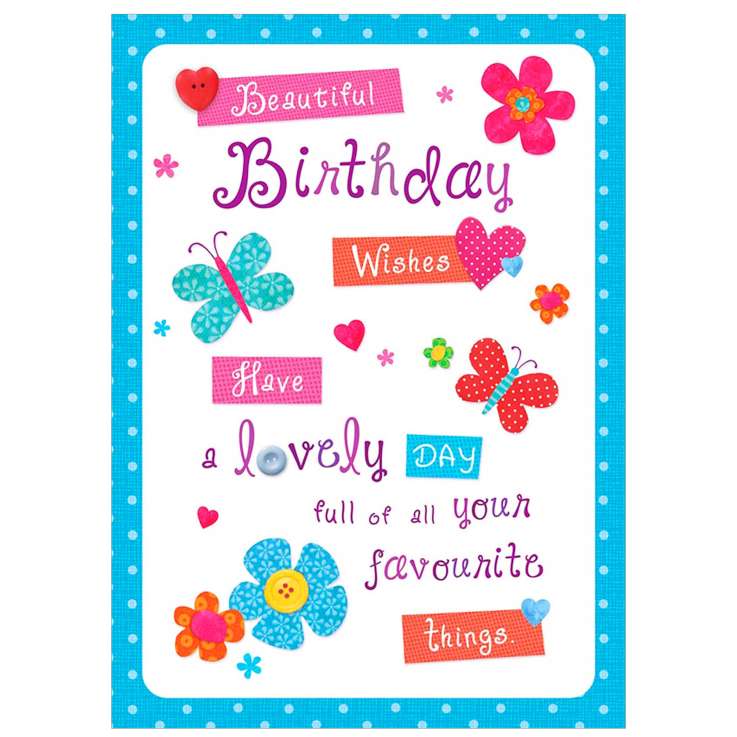 Garlanna Greeting Cards (Code 50) - Birthday Wishes (Text)
