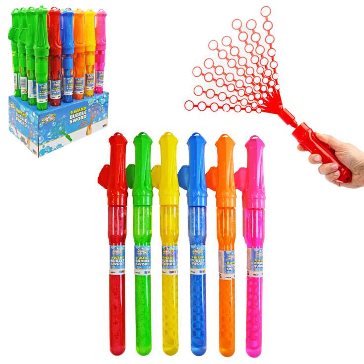 Bubbletastic 9 Wand Bubble Swords (44cm) - Assorted Colours