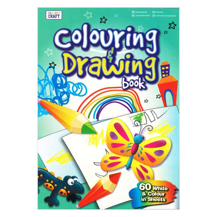 Project Craft A4 Colouring & Drawing Book (60 Sheets)