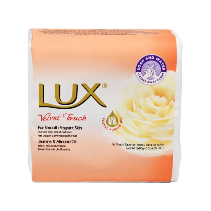 Lux Velvet Touch Soap Bar 3 Pack - Jasmine & Almond Oil