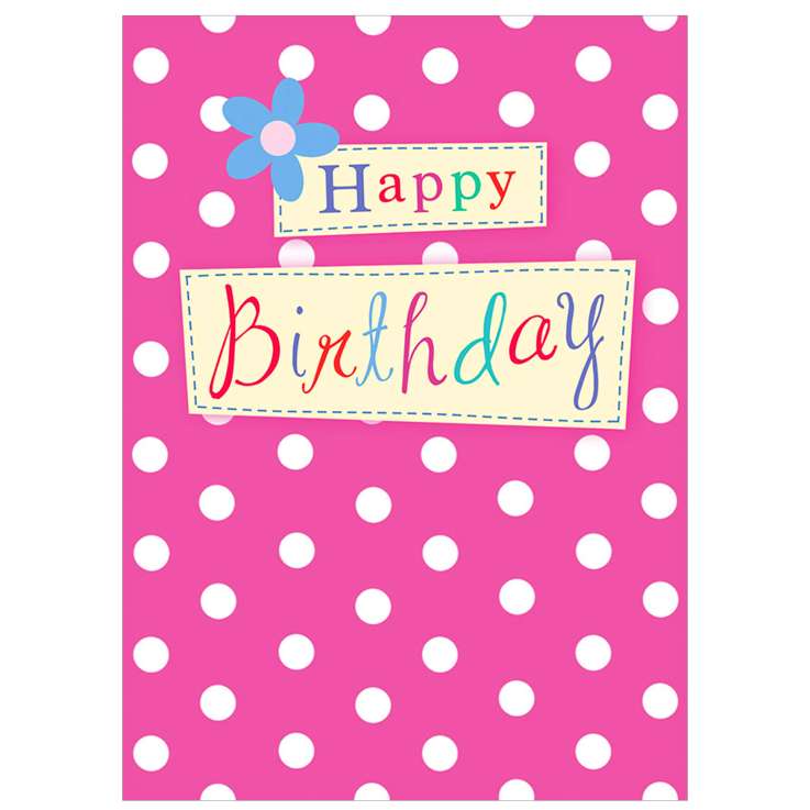 Garlanna Greeting Cards Code 50 - Birthday Polka Dot