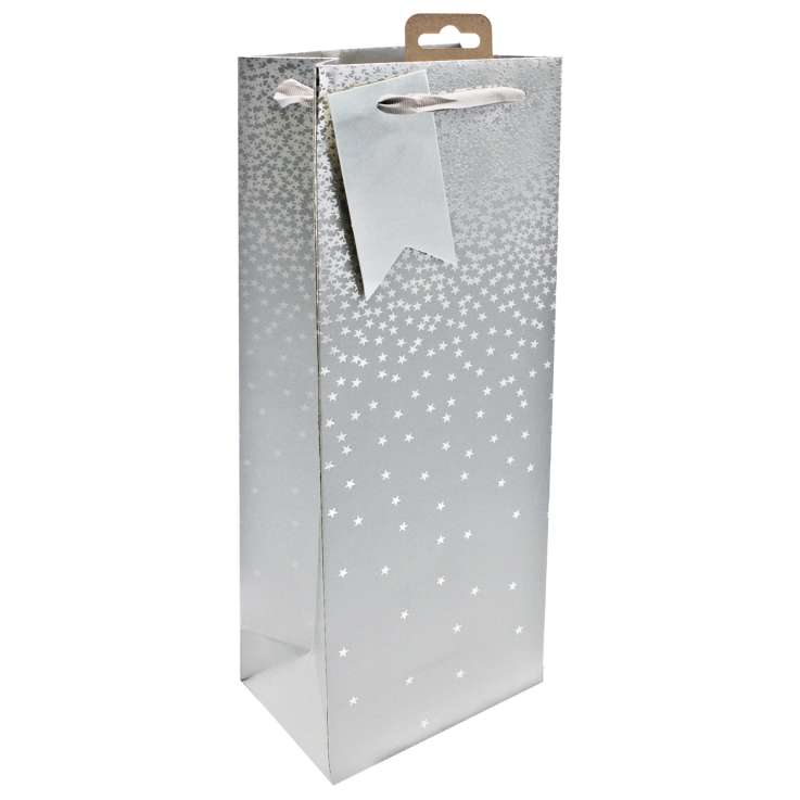 Bottle Gift Bags - Silver Ombre