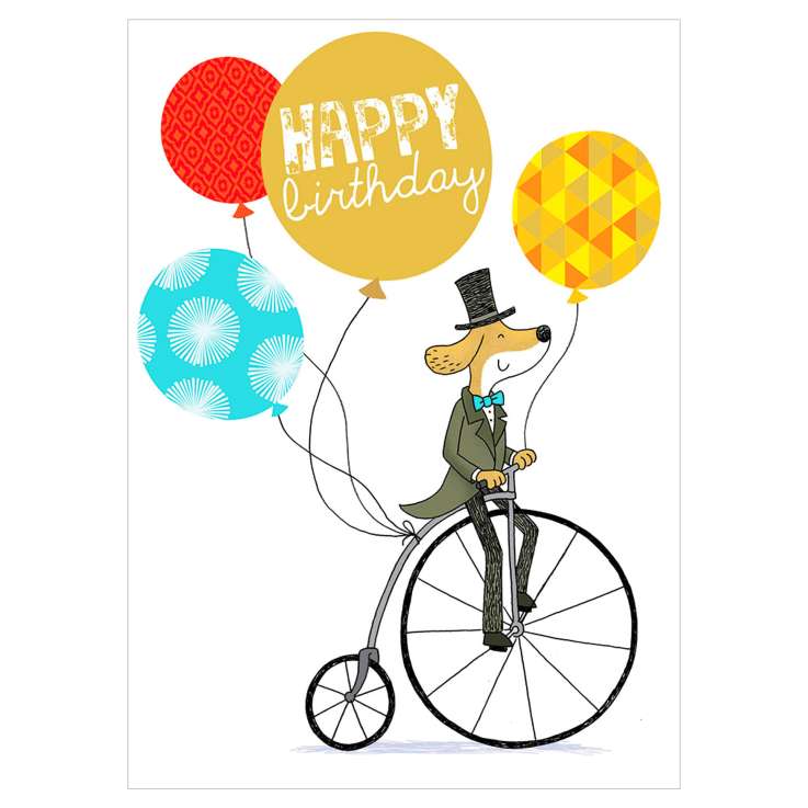 Garlanna Greeting Cards Code 50 - Dog Bike