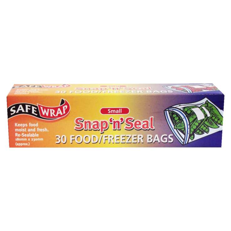 Safe Wrap Food & Freezer Bags (18cm x 23cm) 30 Pack - Small