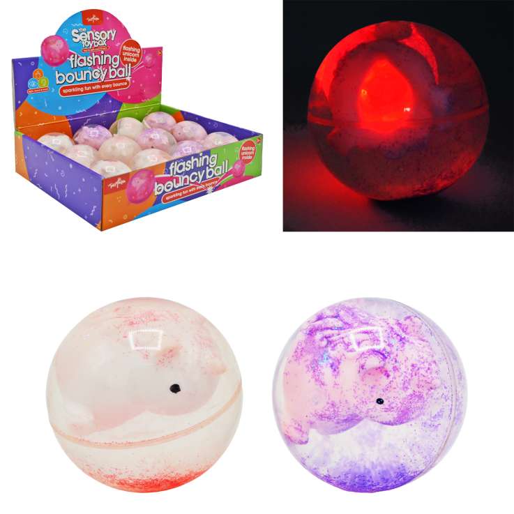 The Sensory Toybox Flashing Bouncy Balls (6cm) - Unicorns