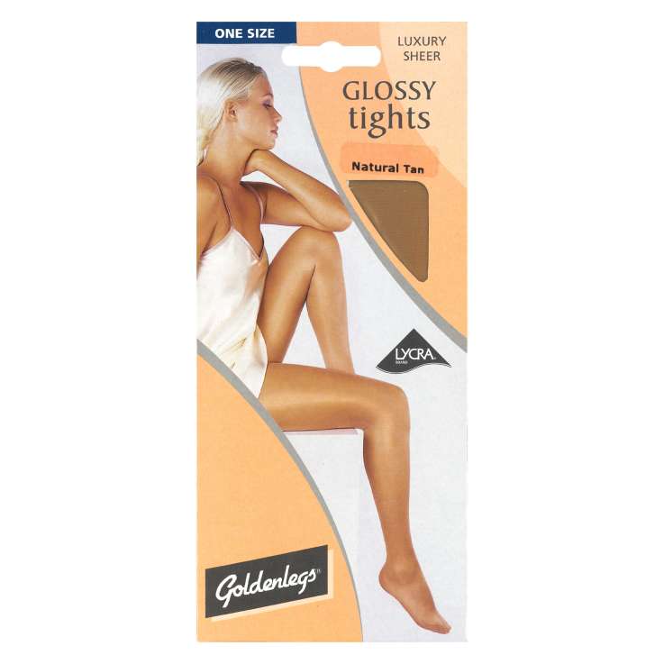 One Size Glossy Tights - Natural
