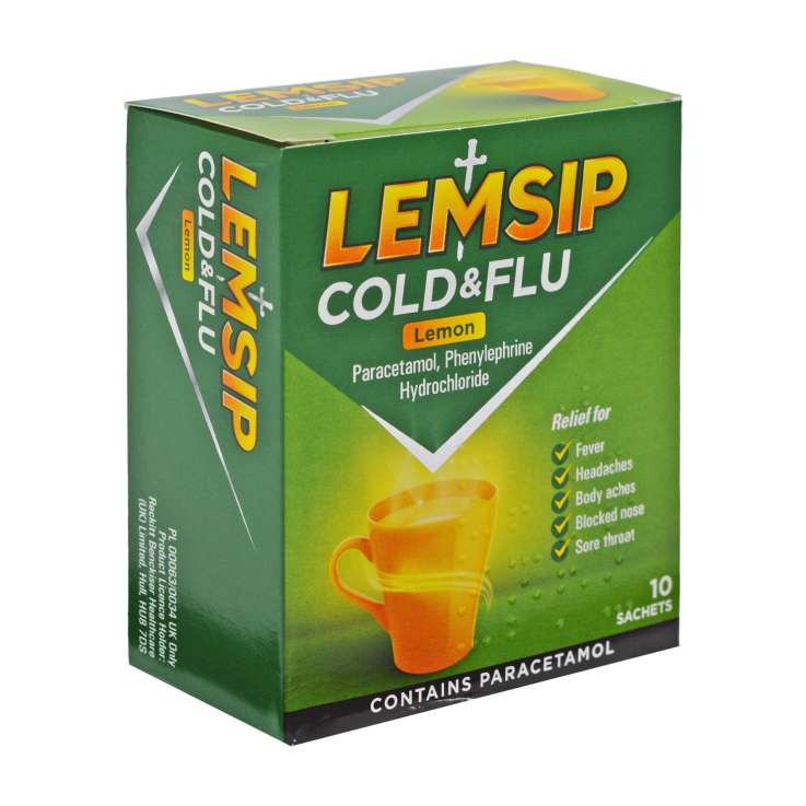 Lemsip Cold & Flu Sachets 10 Pack - Lemon
