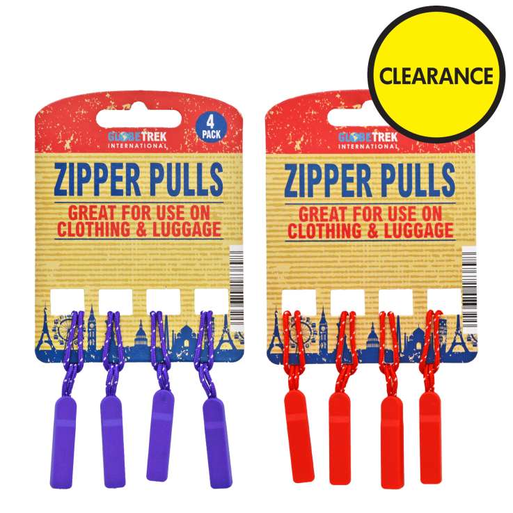 Zipper Pulls 4 Pack - Assorted Colours