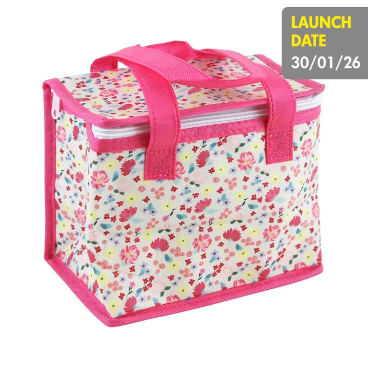 Floral Insulated Lunch Bag (21cm x 14cm x 18cm)