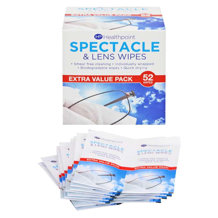 Healthpoint Spectacle & Lens Wipes 52 Pack